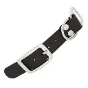 Noir - 25 mm adaptateur BioThane avec rivets.webp