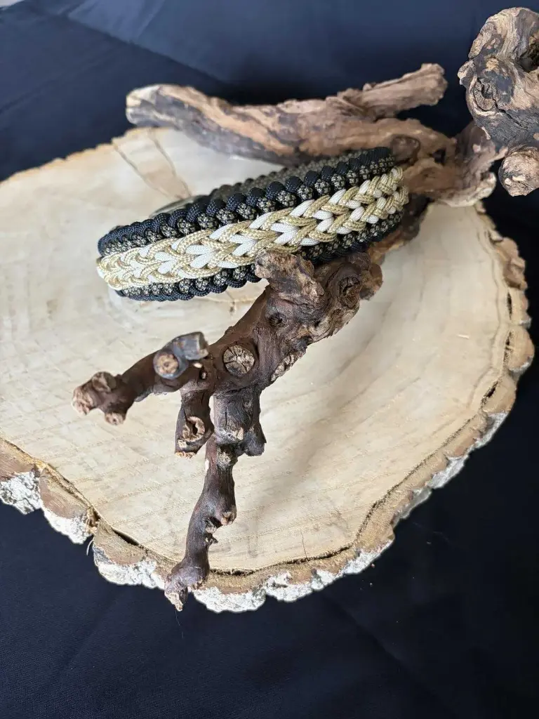 Collier personnalisable modèle "Le Charly" (Navy Bleu 25mm, Tour de cou de 35 cm à 49 cm)