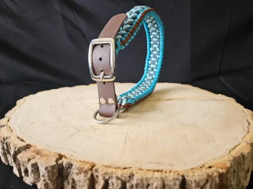 🐾 Collier pour Chien en Paracorde Tressée réglable – Modèle Tendresse Nordique